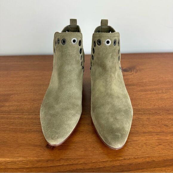 Sam Edelman Olive Green / Grey Suede Ankle Bootie, 7.5 - Picture 2 of 8